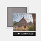 Aangepaste tekst, woningen in Alberobello, Magneet (Voorkant / Achterkant)