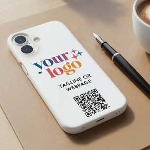 Aangepaste tekst Zakelijk bedrijfslogo QR-code iPhone 16 Hoesje