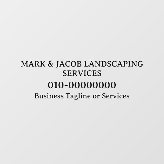 Aangepaste tekst Zakelijke weergavediensten Auto V Raamsticker (Vel)