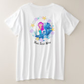 Aangepaste tekst/ Zeemeermin Tropisch Strand Nauti Grote Maat T-shirt (Design achterkant)