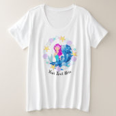 Aangepaste tekst/ Zeemeermin Tropisch Strand Nauti Grote Maat T-shirt (Design voorkant)