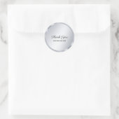 Aangepaste tekst zilveren uitzicht sjabloon Elegan Ronde Sticker (Tas)