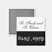 Aangepaste tekst zo fris & zo schoon / vuile vaatw magneet (Voorkant / Achterkant)