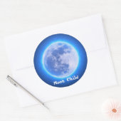 Aangepaste tekst Zodiac Cancer Blue Moon Child Sti Ronde Sticker (Envelop)