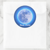 Aangepaste tekst Zodiac Cancer Blue Moon Child Sti Ronde Sticker (Tas)