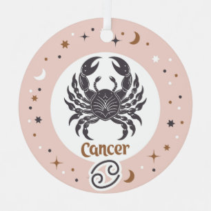 Aangepaste tekst Zodiac Sign Cancer Metalen Ornament