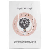 Aangepaste tekst Zodiac Sign Leo Medium Cadeauzakje (Achterkant)