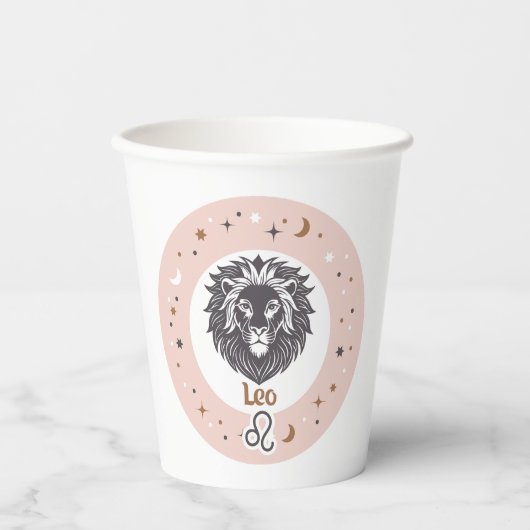 Aangepaste tekst Zodiac Sign Leo Papieren Bekers (Voorkant)