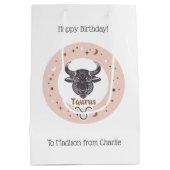 Aangepaste tekst Zodiac Sign Stier Medium Cadeauzakje (Achterkant)