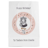 Aangepaste tekst Zodiac Sign Virgo Medium Cadeauzakje (Achterkant)