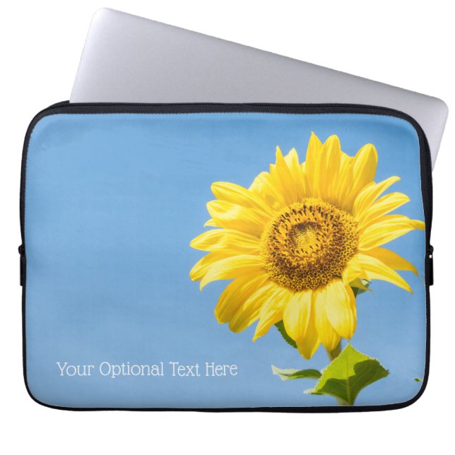 Aangepaste tekst Zonnebloem Laptop Sleeve (Voorkant)