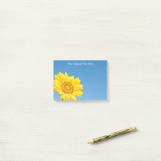 Aangepaste tekst Zonnebloem Post-it® Notes (Op bureau)