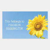 Aangepaste tekst Zonnebloemstickers Rechthoekige Sticker (Voorkant)