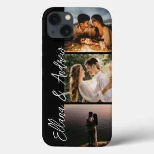 Aangepaste tekst Zwart 3 Foto Case-Mate iPhone Case