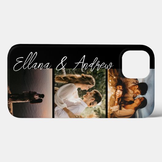 Aangepaste tekst Zwart 3 Foto Case-Mate iPhone Case (Achterkant (horizontaal))