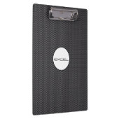 Aangepaste tekst zwart en grijs koolstofvezel klembord (Rechts)