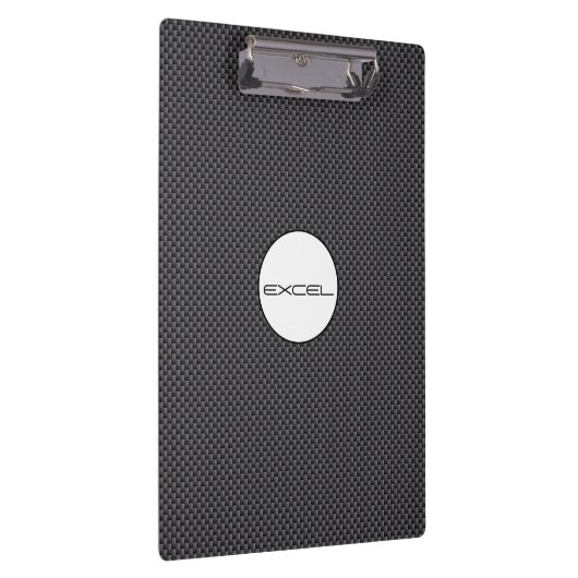 Aangepaste tekst zwart en grijs koolstofvezel klembord (Rechts)