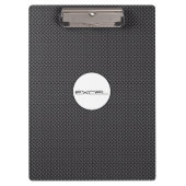 Aangepaste tekst zwart en grijs koolstofvezel klembord (Voorkant)