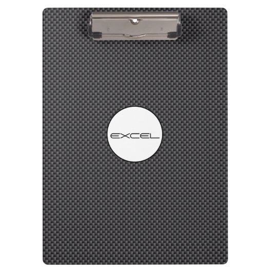 Aangepaste tekst zwart en grijs koolstofvezel klembord (Voorkant)