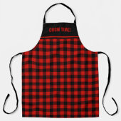 Aangepaste tekst zwart en rood Buffalo Plaid Schort (Voorkant)