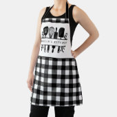 Aangepaste tekst zwart en witte buffels met keuken schort (Insitu)