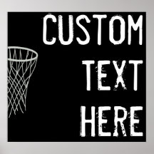 Aangepaste tekst zwart-wit Basketball Player-poort