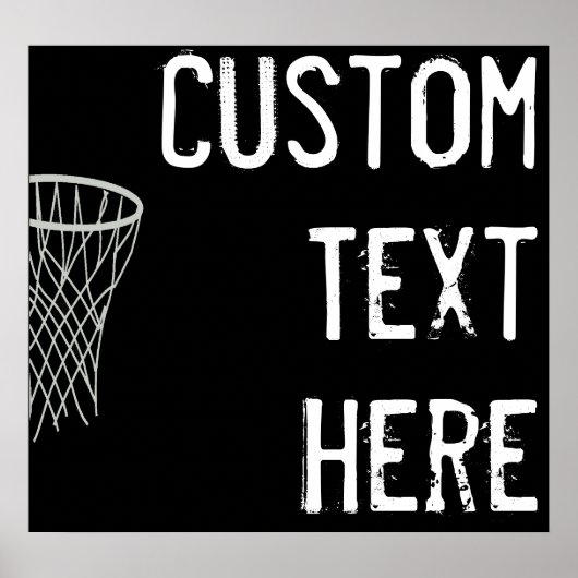 Aangepaste tekst zwart-wit Basketball Player-poort Poster (Voorkant)