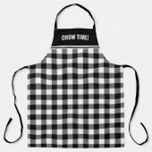Aangepaste tekst zwart-wit Buffalo Plaid Schort (Voorkant)
