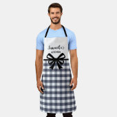 Aangepaste tekst zwart-wit buffelkoepelkoepel keuk schort (Gedragen)