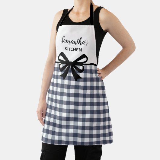 Aangepaste tekst zwart-wit buffelkoepelkoepel keuk schort (Insitu)