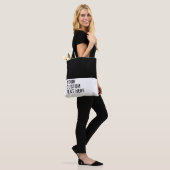Aangepaste tekst Zwart Wit Elegant Stijlvol Medium Tote Bag (Op model)