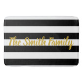 Aangepaste tekst Zwart-wit Gestreept patroon Badmat (Voorkant)