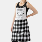 Aangepaste tekst, zwart-witte buffels, keukens schort (Insitu)