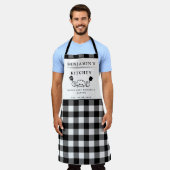 Aangepaste tekst, zwart-witte buffels, keukens schort (Gedragen)