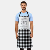 Aangepaste tekst, zwart-witte buffels, keukens schort (Gedragen)