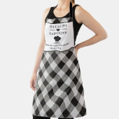 Aangepaste tekst, zwart-witte keuken schort (Insitu)