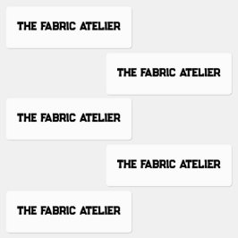 Aangepaste tekst Zwarte op witte stof kledinglabel Labels