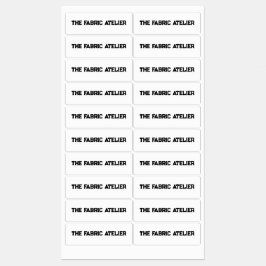 Aangepaste tekst Zwarte op witte stof kledinglabel Labels