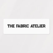 Aangepaste tekst Zwarte op witte stof kledinglabel Labels (Design 1)