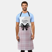 Aangepaste tekst zwarte roze buffelkoepelkoepelkoe schort (Gedragen)