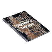 Aangepaste tekst zwarte usty Metal Grunge foto Notitieboek (Rechterzijde)
