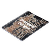 Aangepaste tekst zwarte usty Metal Grunge foto Notitieboek (Linkerzijde)