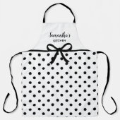 Aangepaste tekst zwarte witte poka dots Cute Kitch Schort (Voorkant)