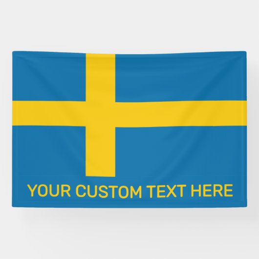 Aangepaste tekst Zweedse vlag Spandoek (Horizontaal)