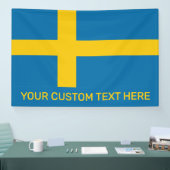Aangepaste tekst Zweedse vlag Spandoek (Beurs)