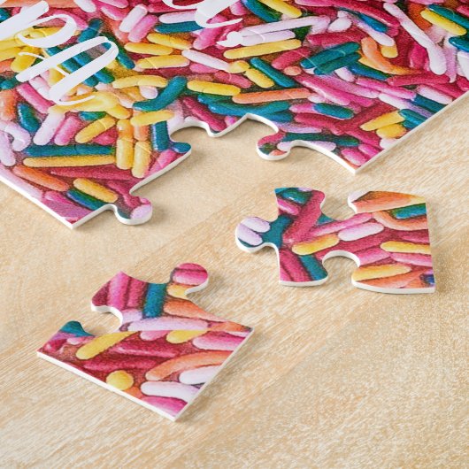 Aangepaste tekstafdrukken | Fijne verjaardag Legpuzzel (Zijkant)