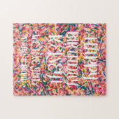 Aangepaste tekstafdrukken | Fijne verjaardag Legpuzzel (Horizontaal)