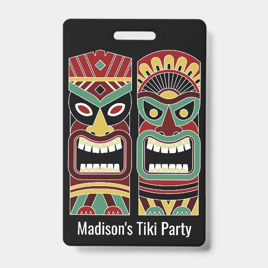 Aangepaste tekstbadjes voor Tiki Totems Badge (Voorzijde)