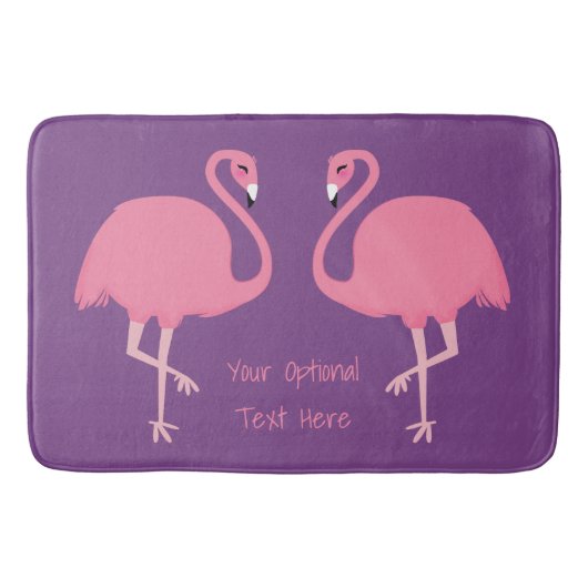 Aangepaste tekstbadmatten voor Flamingos Cute Flam Badmat (Voorkant)