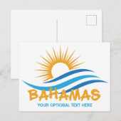 Aangepaste tekstbahama's briefkaart (Voorkant / Achterkant)